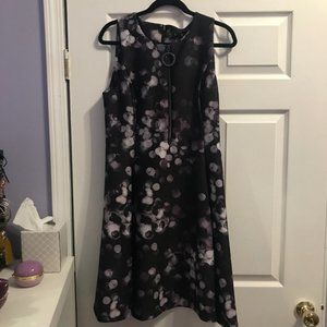 DKNY Fit and Flare Sleeveless Dress with Half Zip